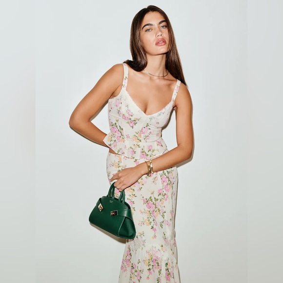 Reformation Floral Midi Dress - White and Pink - Picture 4 of 16